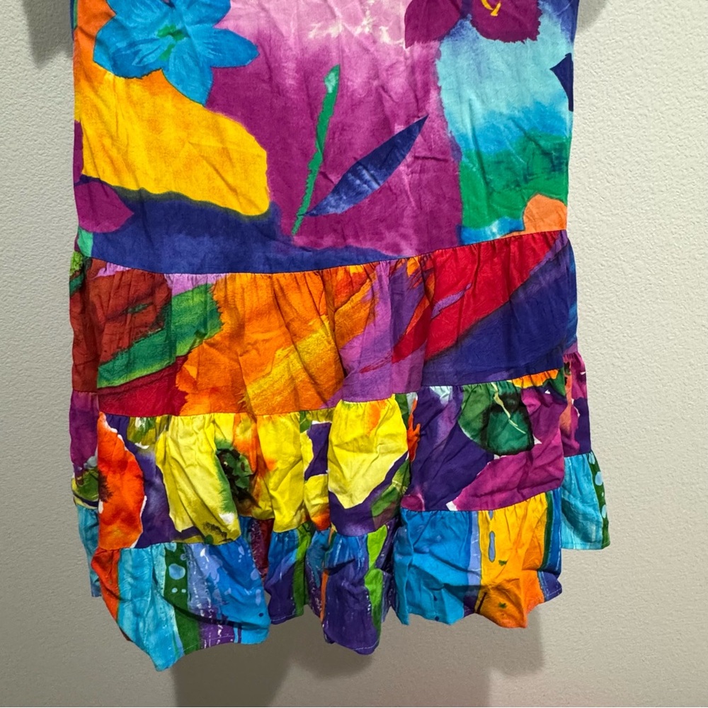 Jams World Blue Green Ruffled Mini Dress - Picture 6 of 7